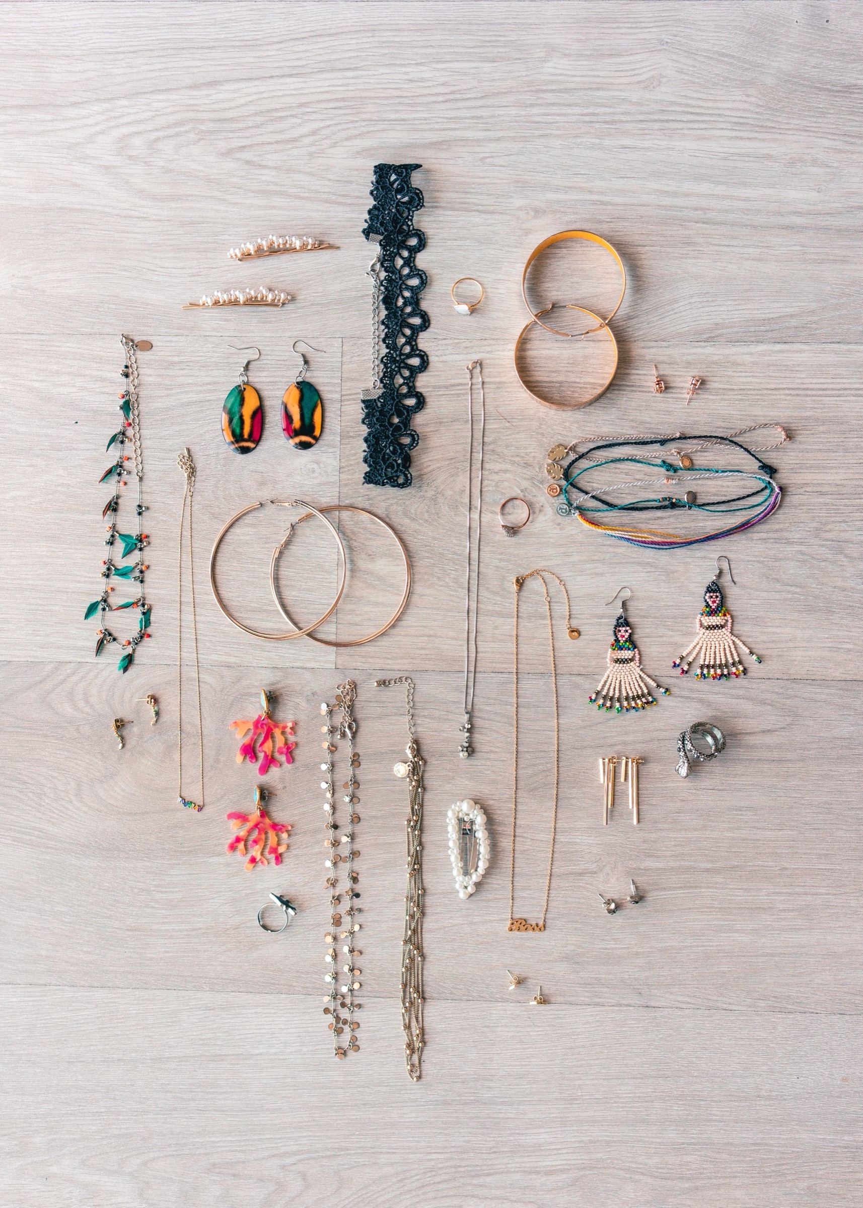Conjunto de piezas de la colección, vista cenital