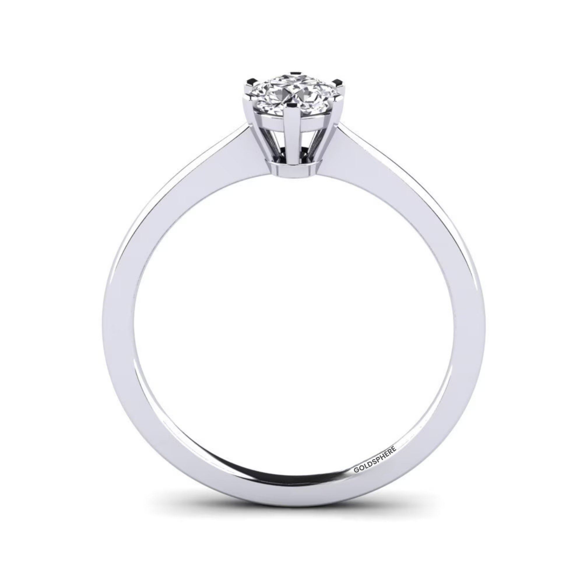 Anillo de compromiso Como en Oro blanco con Diamante de laboratorio
