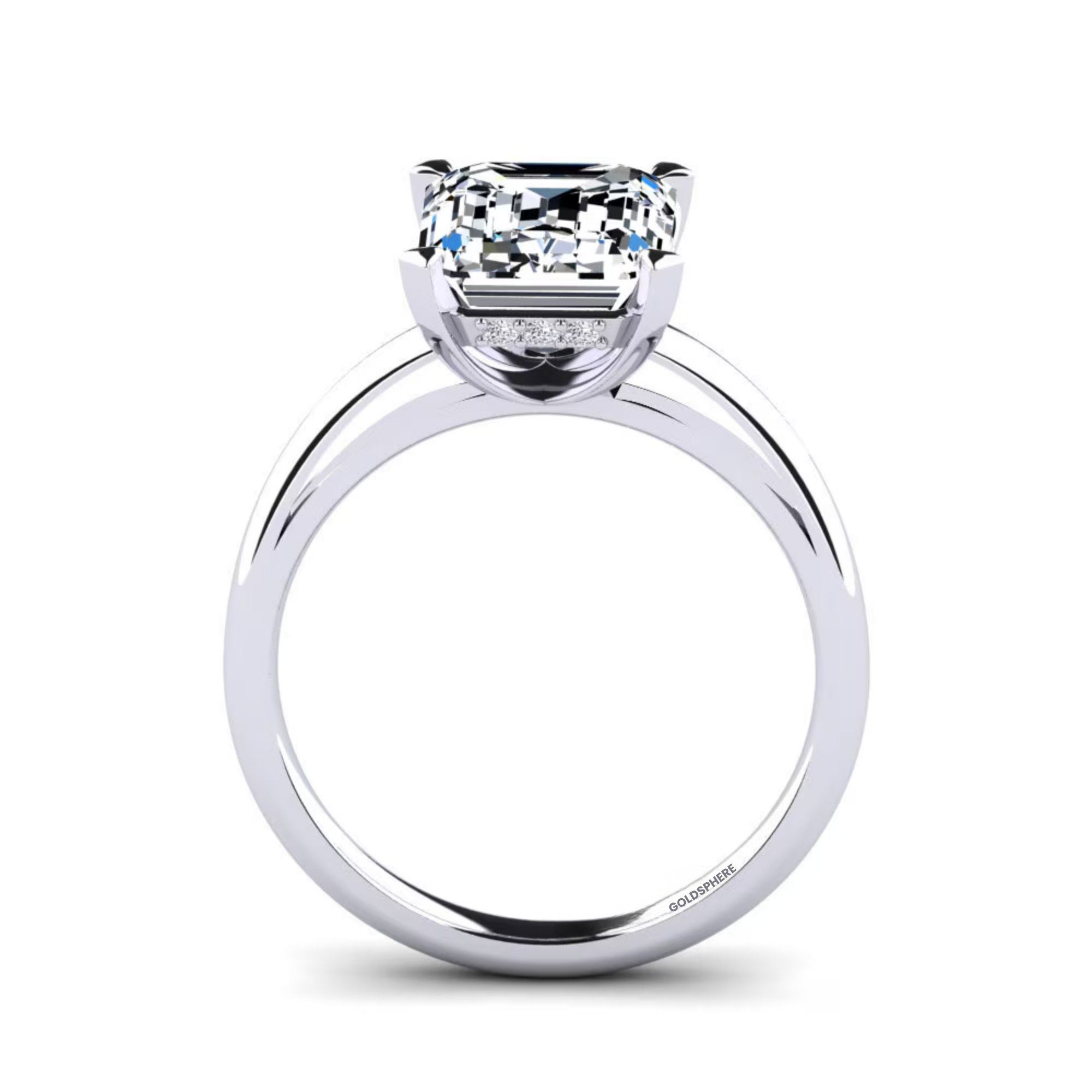Anillo de compromiso Cortina en Oro blanco con Diamante de laboratorio