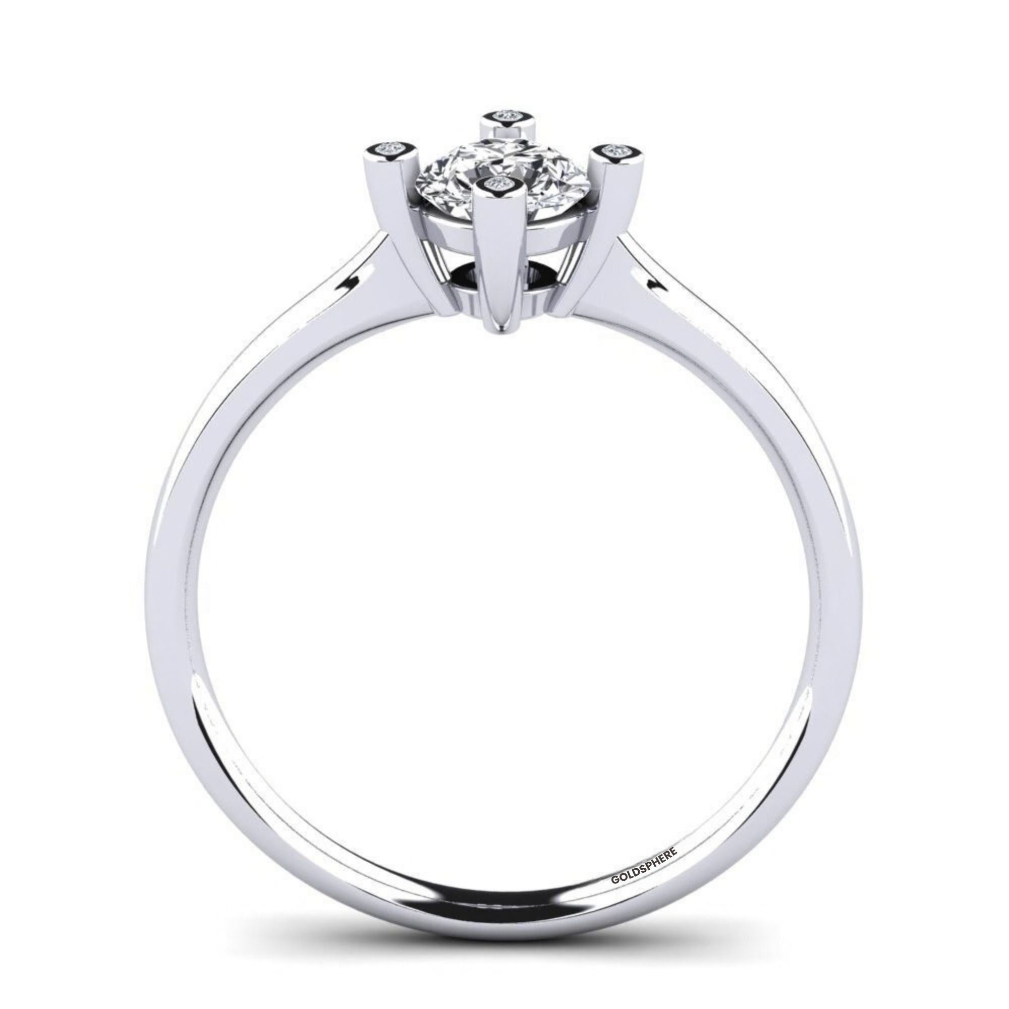 Anillo de Compromiso Alba en Oro blanco con Diamante de laboratorio